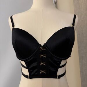 Elegant Black Lace-Up Women's Bra